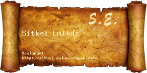 Sitkei Enikő névjegykártya